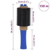 Stretchfolies 50 stuks zwart 23 m 10 cm x 150 m - thumbnail