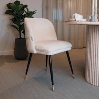 Richmond Eetkamerstoel 'Alicia' Chenille, kleur Wit - thumbnail