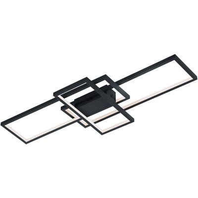 LED Plafondlamp WiZ - Smart LED - Plafondverlichting - Trion Tiagi - 36W - Aanpasbare Kleur - RGBW - Afstandsbediening - Dimbaar - Rechthoek - Mat Antraciet - Aluminium