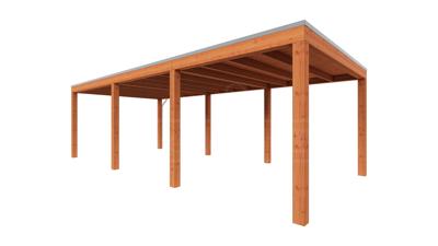 Trendhout Overkapping Palermo 780x370 cm- Plat dak- Hout- Trendhout