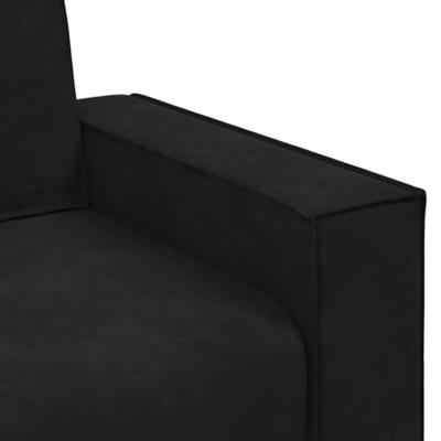 2-delige Loungeset met kussens fluweel zwart - thumbnail