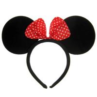 Hoofdband Mini mouse oren met strikje - thumbnail