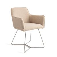 Jesper Home Eetkamerstoel 'Hofu' Beehive Steel, kleur Wild Walnut - thumbnail