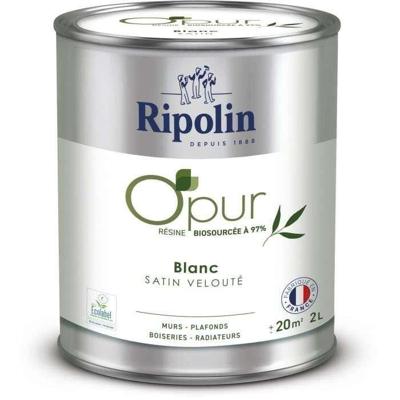O'PUR verf voor muren, houtwerk & radiatoren - RIPOLIN - 472822 - Wit - Fluweel satijn - 2 L