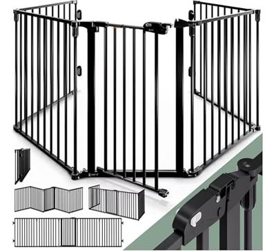 Open haard beschermrooster, kachel beschermer, traphek totale lengte 310 cm