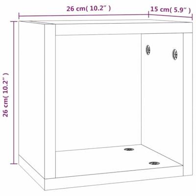 Wandplanken met opslag 2 pcs Bruin 26 x 15 x 26 cm Bewerkt hout