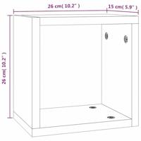 Wandplanken met opslag 2 pcs Bruin 26 x 15 x 26 cm Bewerkt hout - thumbnail
