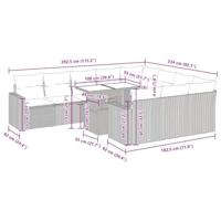 11-delige Loungeset met kussens poly rattan zwart - thumbnail