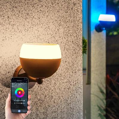 Slimme solar wandlamp orion op zonne-energie - bedienen via de smart life app