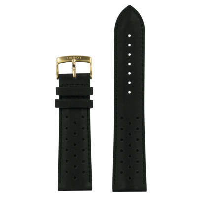 Horlogeband Tissot T1064173603100A / T600038323 Leder Zwart 22mm