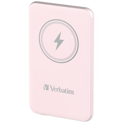 Verbatim Charge n Go Magnetic Wireless Powerbank 5000 mAh Fast Charge, Quick Charge 3.0, USB PD 3.0, Adaptive Fast Charge LiPo USB-C Pink