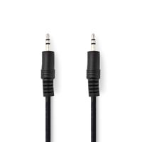 Stereo-Audiokabel | 3,5 mm Male | 3,5 mm Male | Vernikkeld | 0.50 m | Rond | Zwart - thumbnail