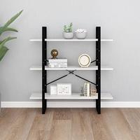VidaXL Boekenkast met 3 schappen 100x30x105 cm massief grenenhout wit - thumbnail