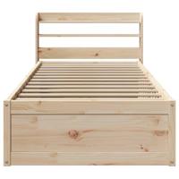 Bedframe met hoofdbord massief grenenhout 100x200 cm - thumbnail
