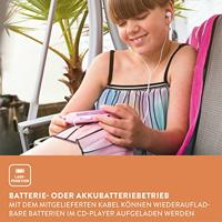 Lenco Draagbare CD-speler met oplaadfunctie Roze - CD-011PK - thumbnail