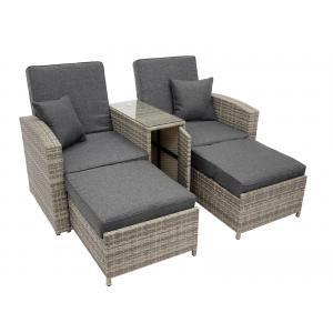 Bologna wicker loungeset - Aluminium Wicker Glas - Bruin, Crème Bologna wicker loungeset - Aluminium Wicker Glas - Bruin, Crème