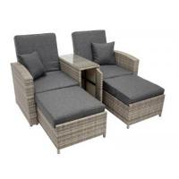 Bologna wicker loungeset - Aluminium Wicker Glas - Bruin, Crème - thumbnail