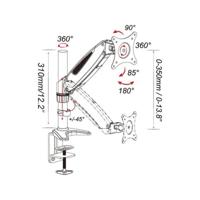 Techly ICA-LCD 111-BK 27 Klem Zwart flat panel bureau steun - thumbnail