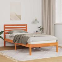 Bedframe met hoofdeinde Wasbruin 90 x 200 cm Massief grenenhout - thumbnail