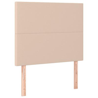 Boxspring met matras en LED kunstleer cappuccinokleur 120x190cm - thumbnail