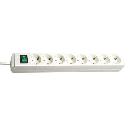 Brennenstuhl Eco-Line stekkerdoos met schakelaar 8-voudig wit 3m H05VV-F 3G1,5 - 1159320018