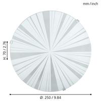 Eglo PlafondlampMars 1 24,5cm stripe wit - 89239 - thumbnail