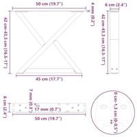 Salontafelpoten 2 st 50x(42-43,3) cm staal antraciet - thumbnail