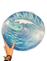 Ocean drum met golftekening rustgevende klanken ideaal voor praktijk of hobby - thumbnail