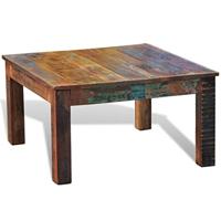 Salontafel vierkant gerecycled hout - thumbnail