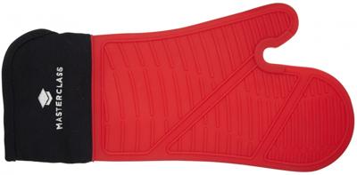 ovenwant 37 x 19 cm siliconen/katoen rood/zwart ovenwant 37 x 19 cm siliconen/katoen rood/zwart