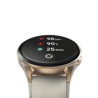 Hama Smartwatch 8900 GPS AMOLED 1.32 Goud/Beige - thumbnail