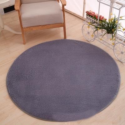 KSolid ronde tapijt zachte fleece mat anti-slip gebied rug kinderen slaapkamer deurmatten grootte: diameter: 100cm (zilvergrijs)