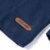Kindershirt met lange mouwen berenprint 128 gemleerd marineblauw - thumbnail