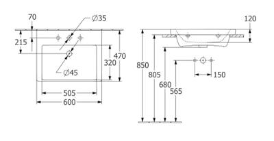 Wastafel Villeroy & Boch Subway 3.0 60x47x16.5 Wit Alpin Villeroy & Boch