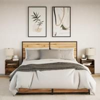 Nachtkastjes met LED's 2 st wandgemonteerd gerookt eikenkleurig - thumbnail