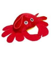 LG Imports knuffel krab 15 cm pluche rood - thumbnail