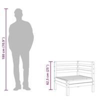 Tuinhoekbank 2 st massief grenenhout grijs - thumbnail