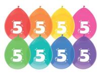 Ballonnen 5 jaar pak a 8 stuks - thumbnail