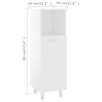 Badkamerkast 30x30x95 cm spaanplaat wit - thumbnail