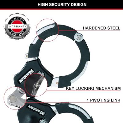 Masterlock Street Cuffâ with hardened steel body 74mm Æ inside diameter x 36cm lo - 8200EURDPRO - thumbnail