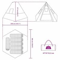 Tent met dak Anders Groen en Zwart 383 x 338 x 217 cm Polyester - thumbnail