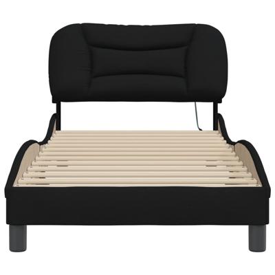 Bedframe met LED zonder matras "Hvar" 140x200 cm stof zwart
