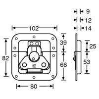 Adam Hall 17295SP Medium inbouw vlinderslot 9mm diep - thumbnail