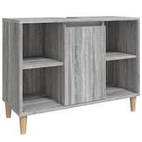 Wastafelkast 80x33x60 cm bewerkt hout grijs sonoma eikenkleurig - thumbnail