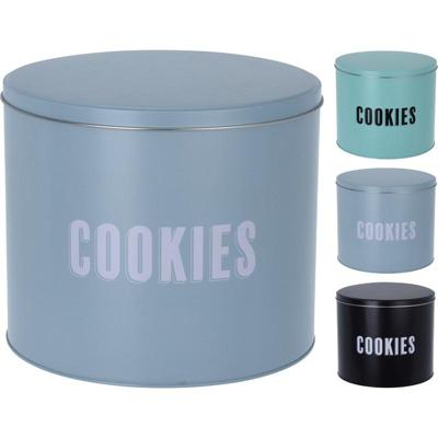 Koektrommel rond Cookies 20x16cm assorti