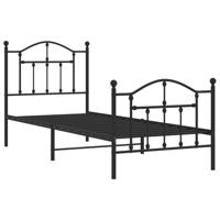 Bedframe met hoofd- en voeteneinde metaal zwart 90x200 cm - thumbnail
