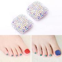 2 PC'S Crystal nep Nail Art Tips Rhinestone volledige dekking teennagels Decals stickers (NO: 11) - thumbnail