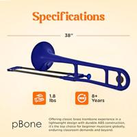 Jiggs pBone Bb Tenor Trombone Blauw met tas - thumbnail