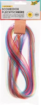 Folia scoubidou draad met glitter, pak met 50 draden