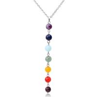 7 kleur natuurlijke steen kralen hanger ketting vrouwen yoga Reiki healing Balancing kettingen bedels sieraden - thumbnail